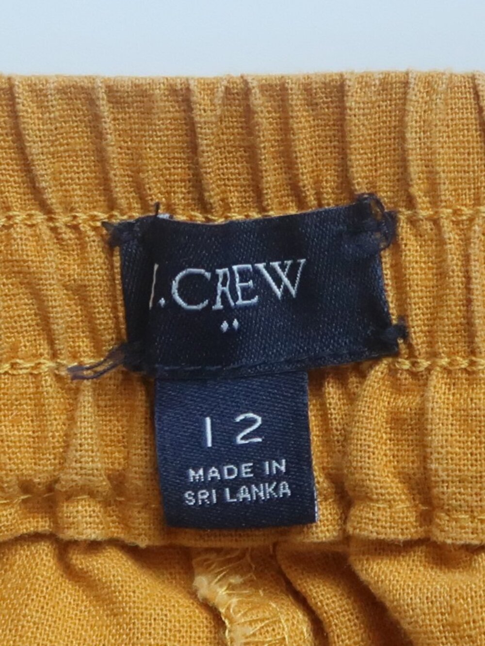 J. Crew Mustard Linen Pants Joggers Elastic Waist Drawstring Casual Summer 12 - Picture 4 of 6